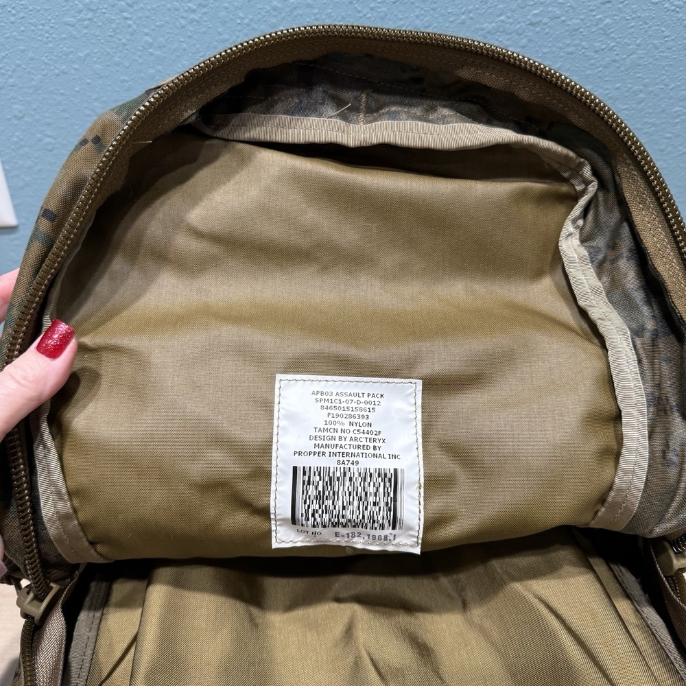 USMC APB03 Arc'teryx Propper Assault Pack With Source Hydration System Pack