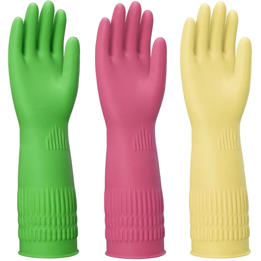 Reusable dishwashing cleaning gloves