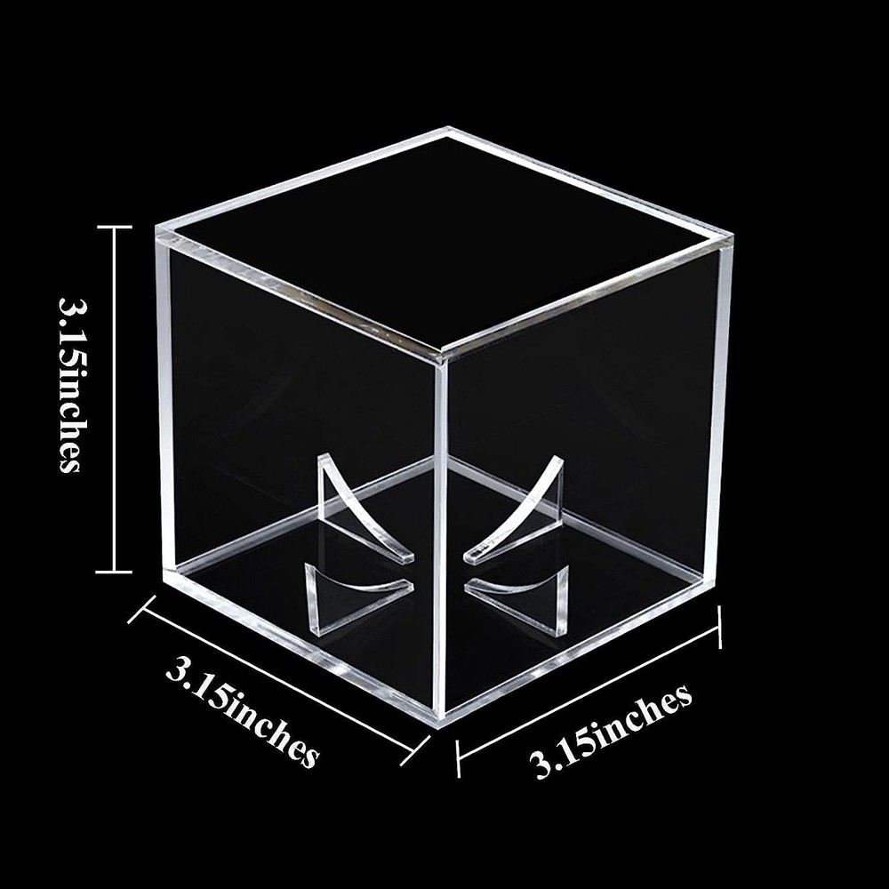 Baseball Display Case UV Protected Acrylic Clear Baseball Holder Square Cube ...