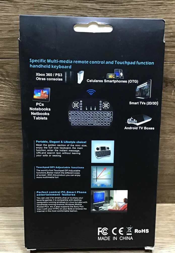 Mini Portable Wireless Keyboard Backlit Mouse Combo Xbox 360 PS3 PCs Smart TVs