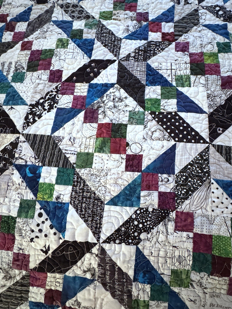 HANDCRAFTED Multicolored Quilt 88” x 88” Eiffel Tower Border