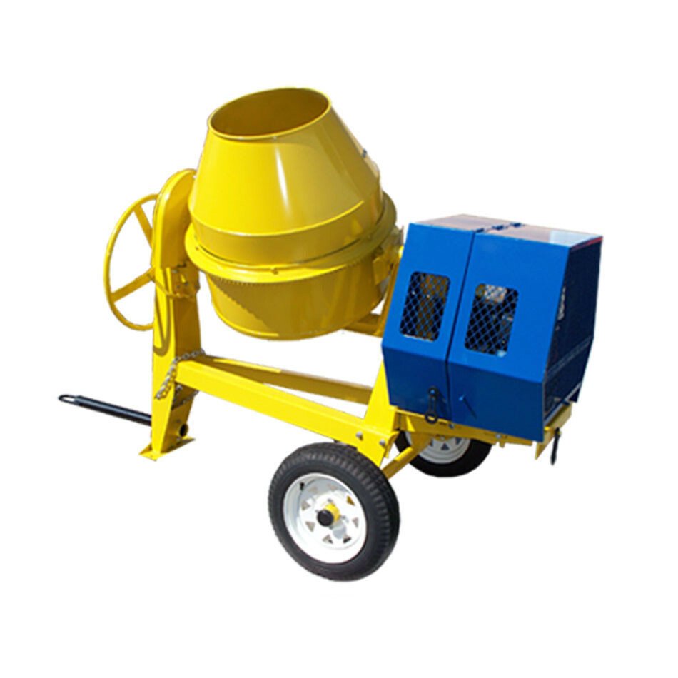 13 HP Towable 9 CF CUBIC CEMENT MIXER 12V Electric 55 MPH Concrete