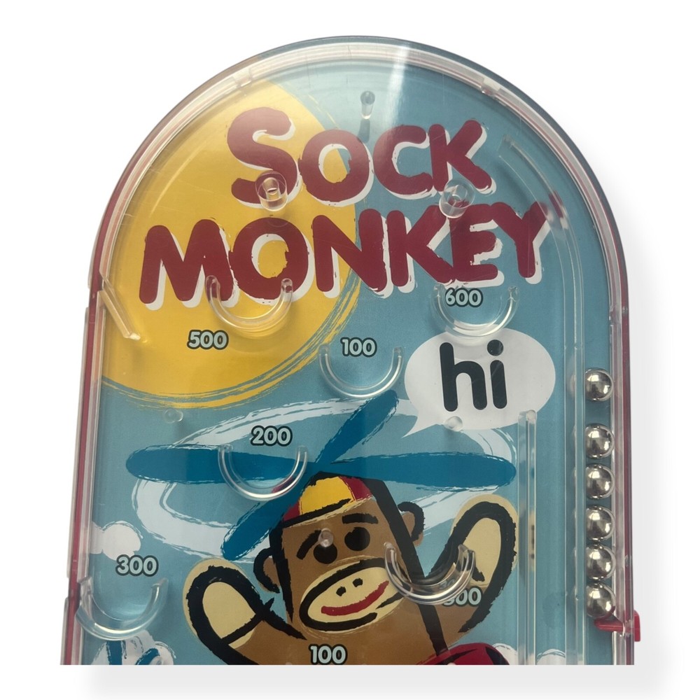 Sock Monkey Handheld Pinball Game Portable Travel Game Nelson