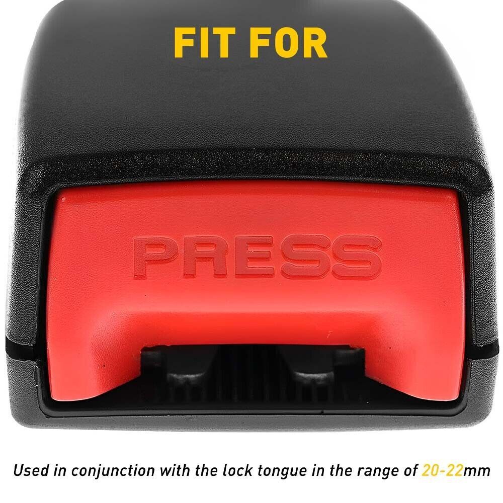 NEW Car Front Seat Belt Buckle Padding Socket Plug Connector with Warning Cable
