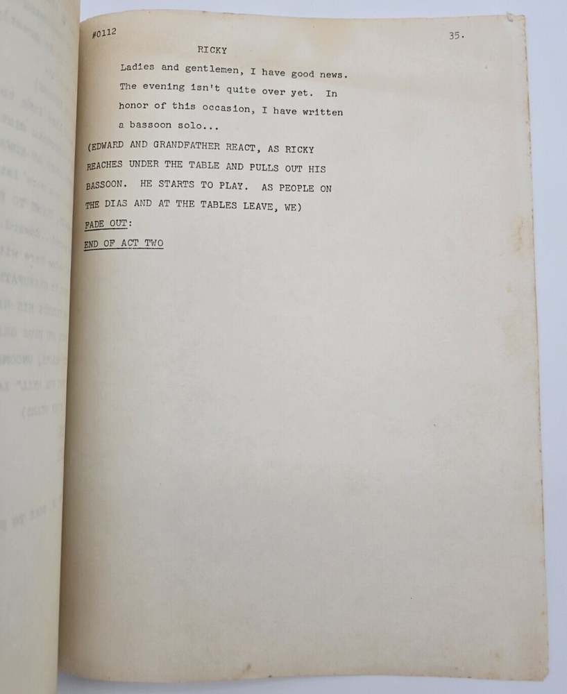 SILVER SPOONS / 1982 TV Series Script, Ricky Schroder "Honor Thy Father"