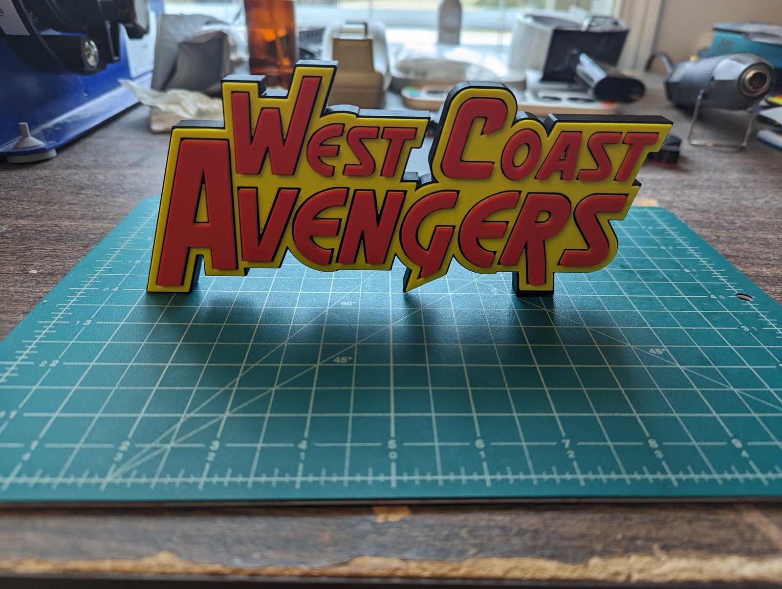 Marvel West Coast Avengers 3D printed display sign logo shelf wall