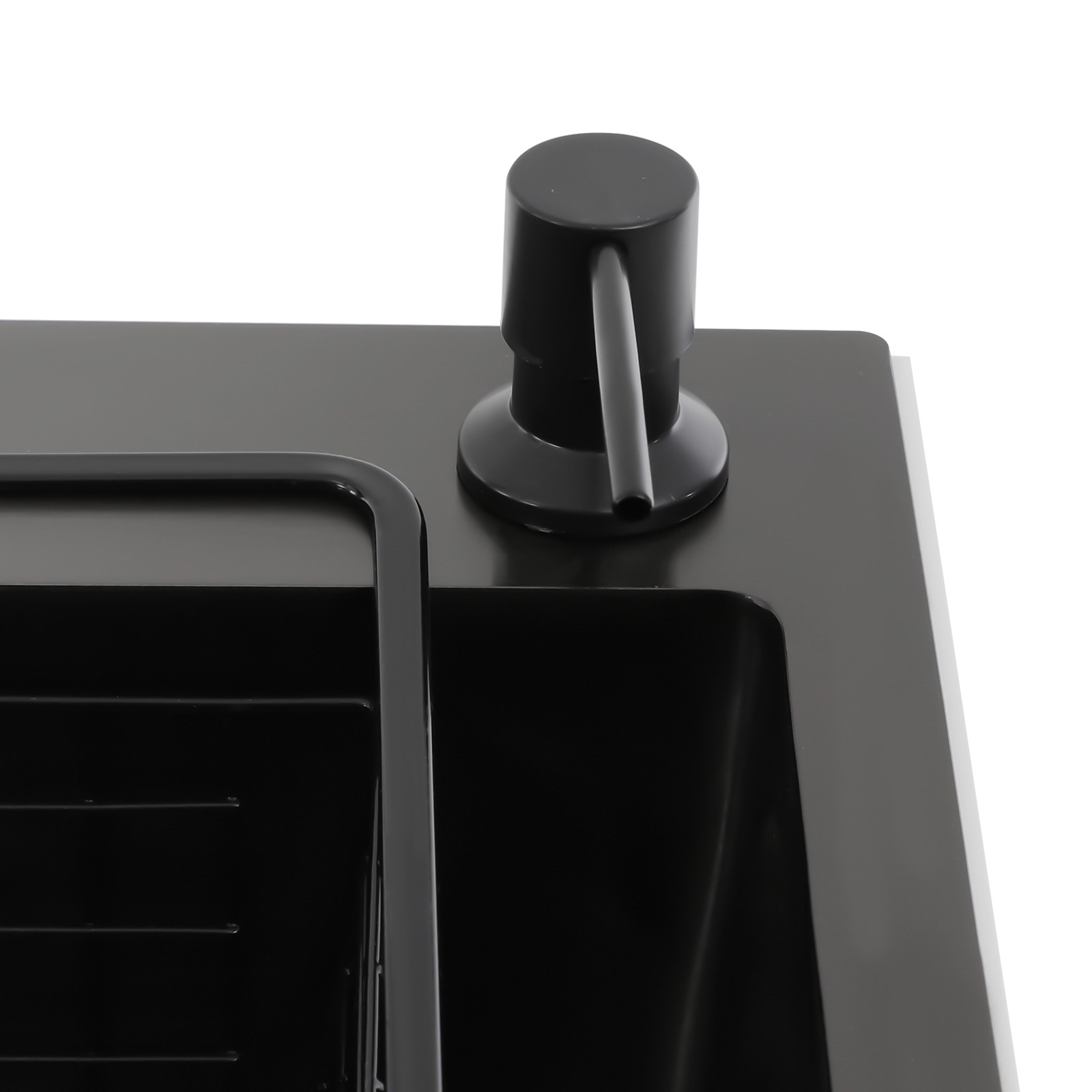 Stainless Steel Sink with Pull-Out Faucet and Cabinet Freestanding Kitchen Sink