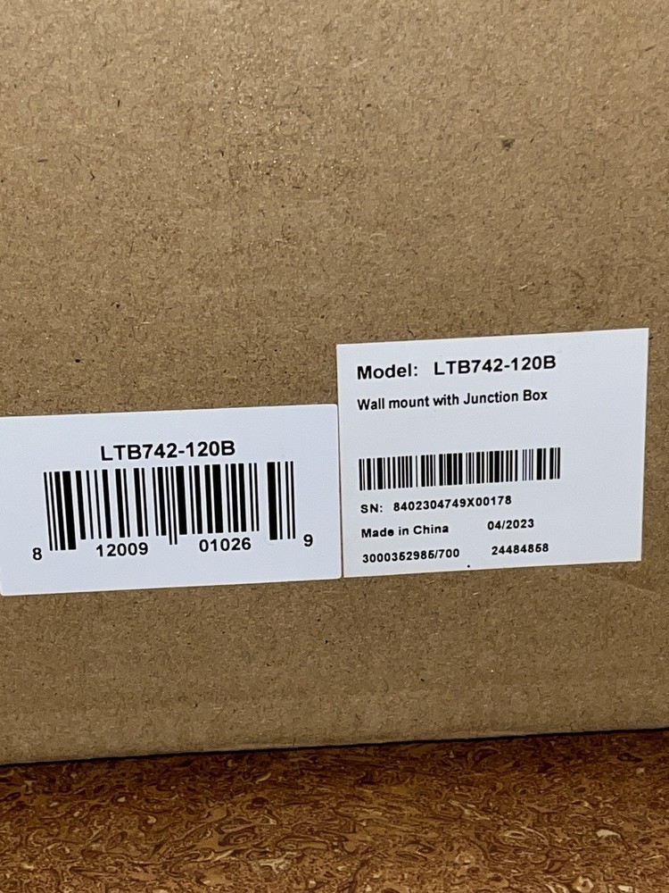 LTS Security Wall Mount With Junction Box, Model LTB742-120B