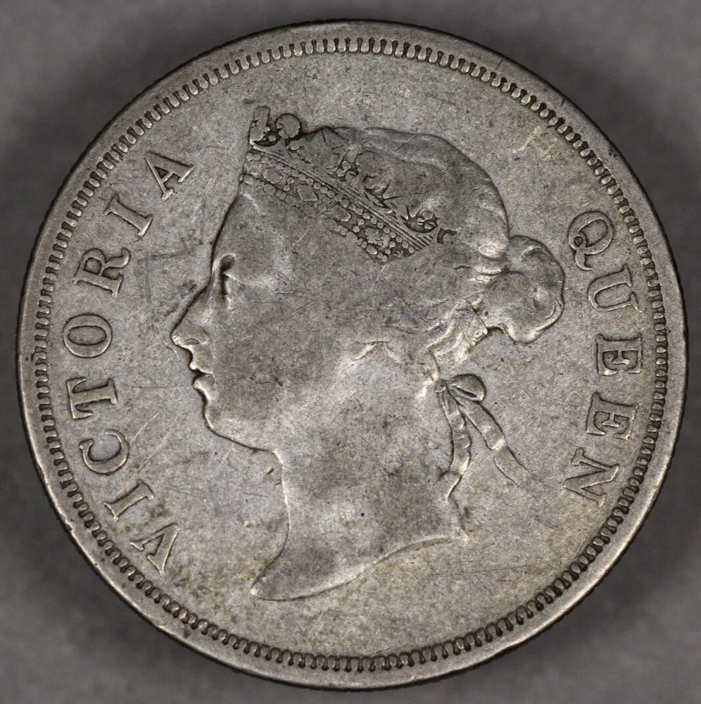 1886 Straits Settlements Silver 50 Cents