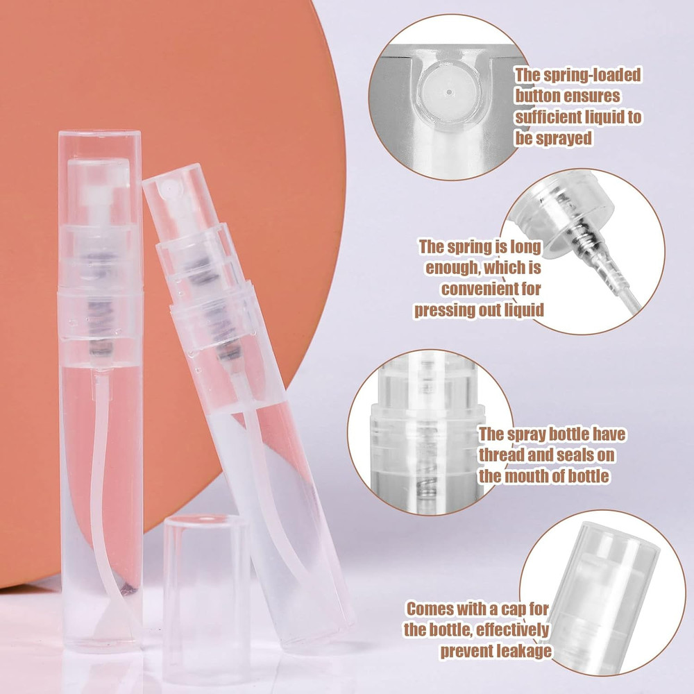 60PCS 5Ml Mini Spray Bottle, Mini Clear Plastic Spray Bottle Empty, Fine Mist Re