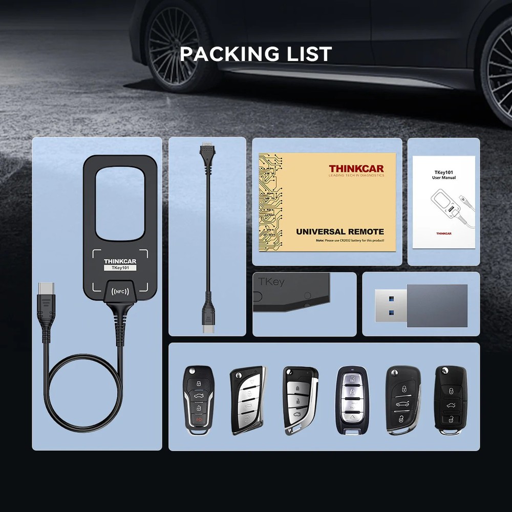 THINKCAR TKEY101 Key Fob Programmer Matching Coding Remote Maker for 689BT 892BT