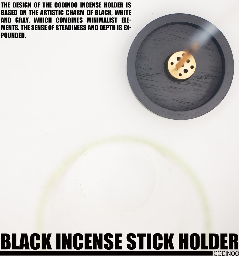 CODINOO Incense Holder for Sticks,Modern Stick General size, Black