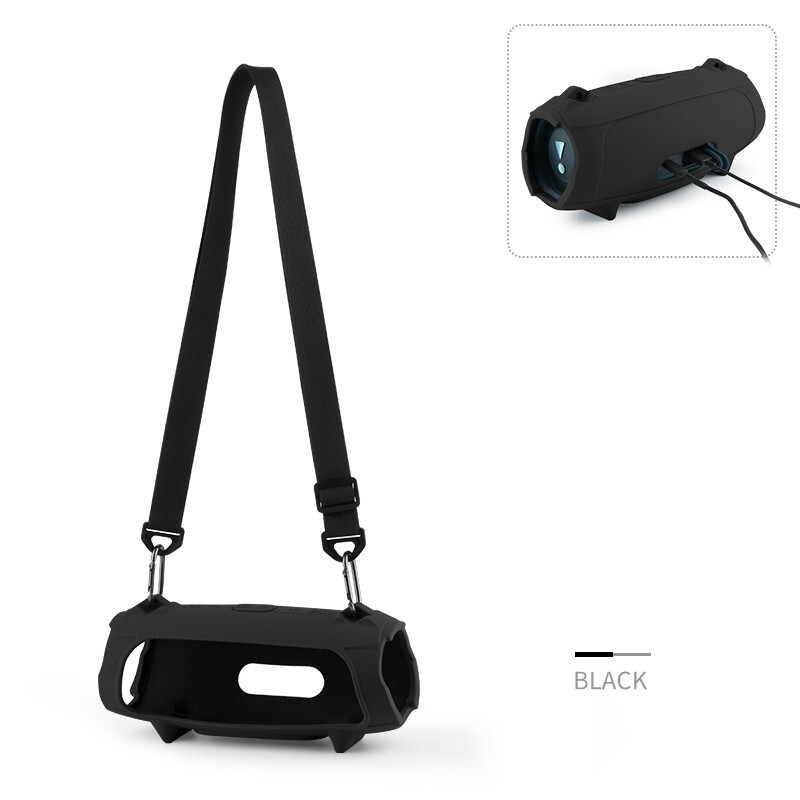 For JBL charge5/5 WiFi Bluetooth Speaker Silicone Protective Case+Shoulder Strap