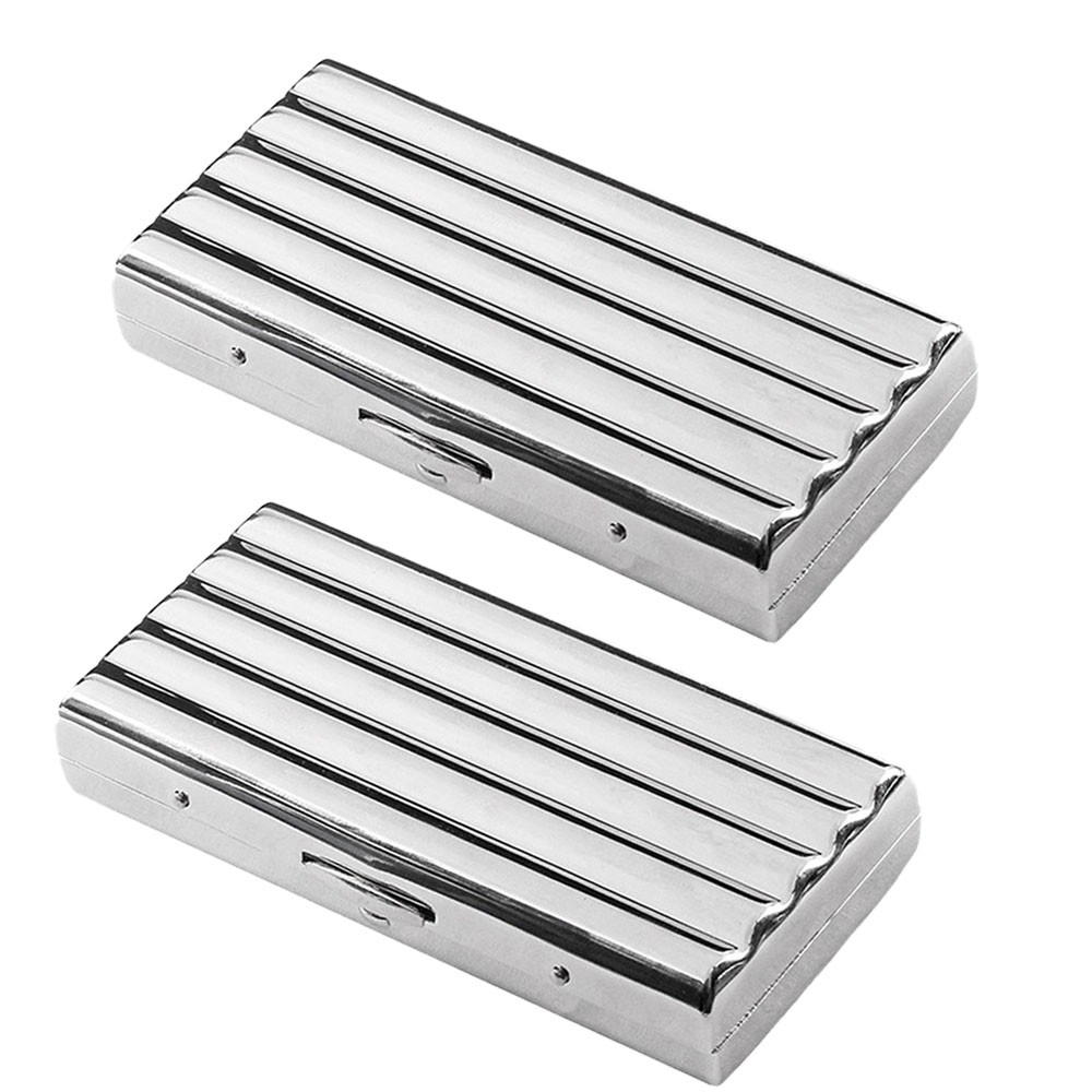 2Pcs Wavy Cigarette Case Moisture-proof Portable Cigarette Case For 10 Cigarette