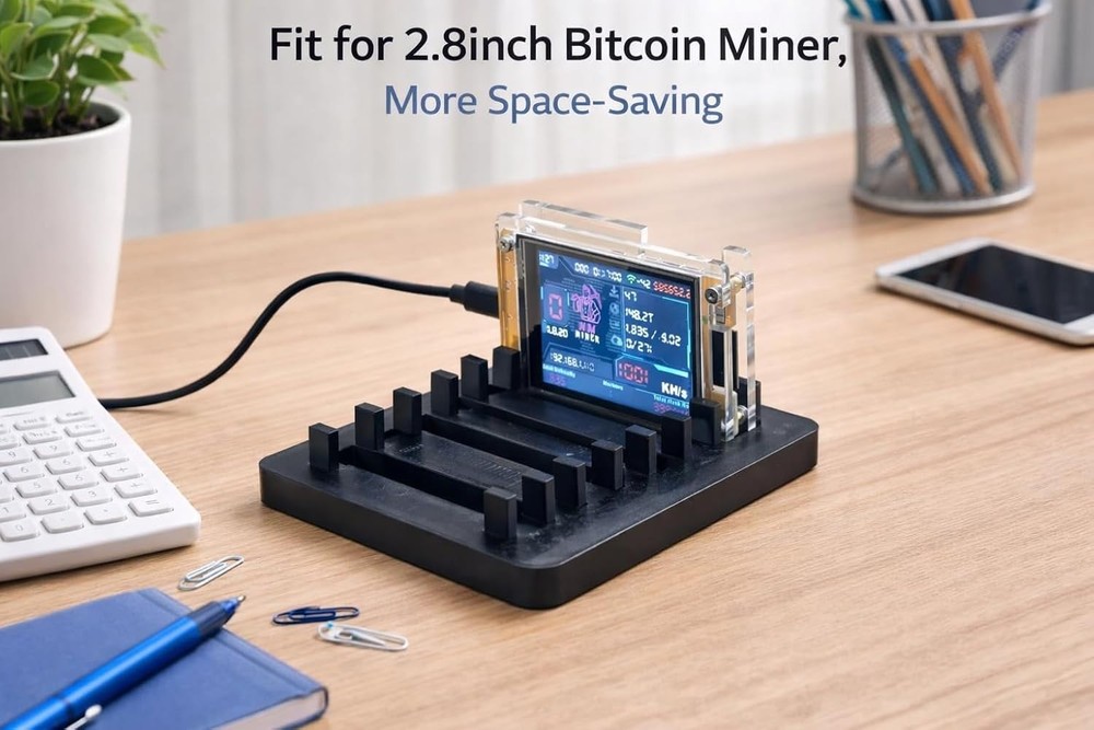 Compact 4-Slot Stand for NerdMiner V2 - Effortless Assembly Bitcoin Accessory