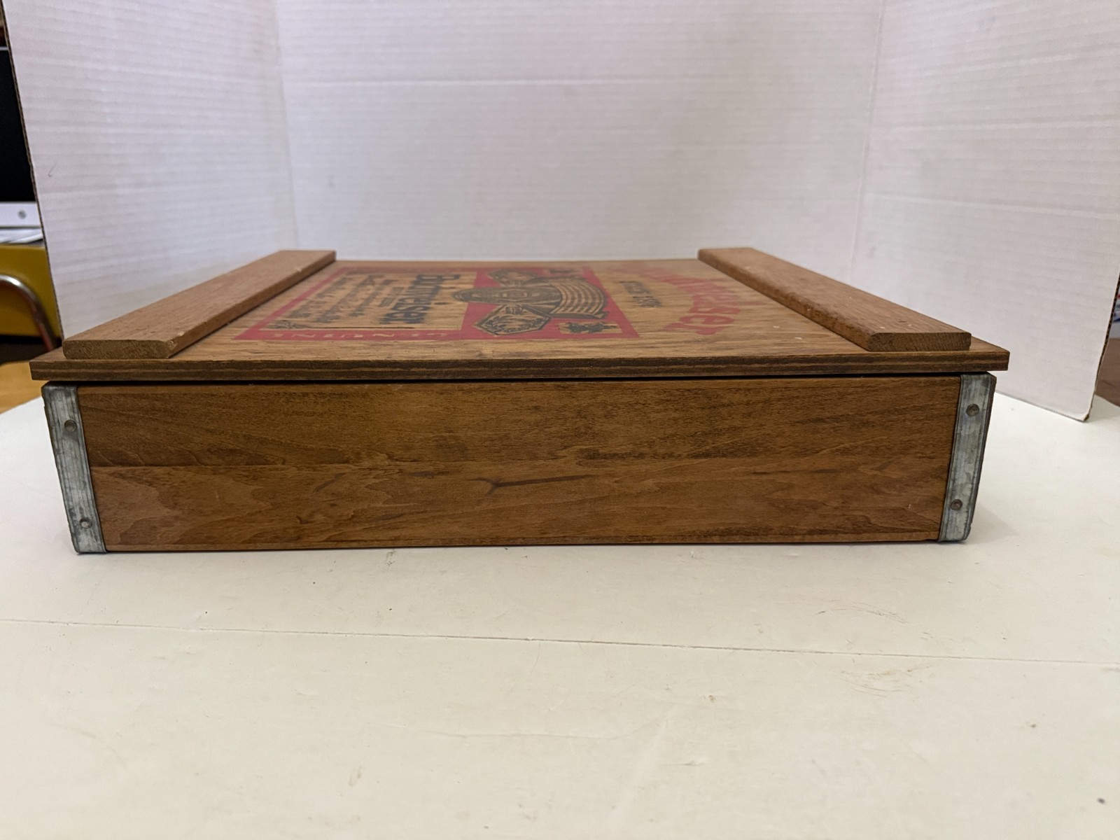 Vintage Editions Taylorsville NC Wooden Budweiser Divided Crate Box Shadowbox