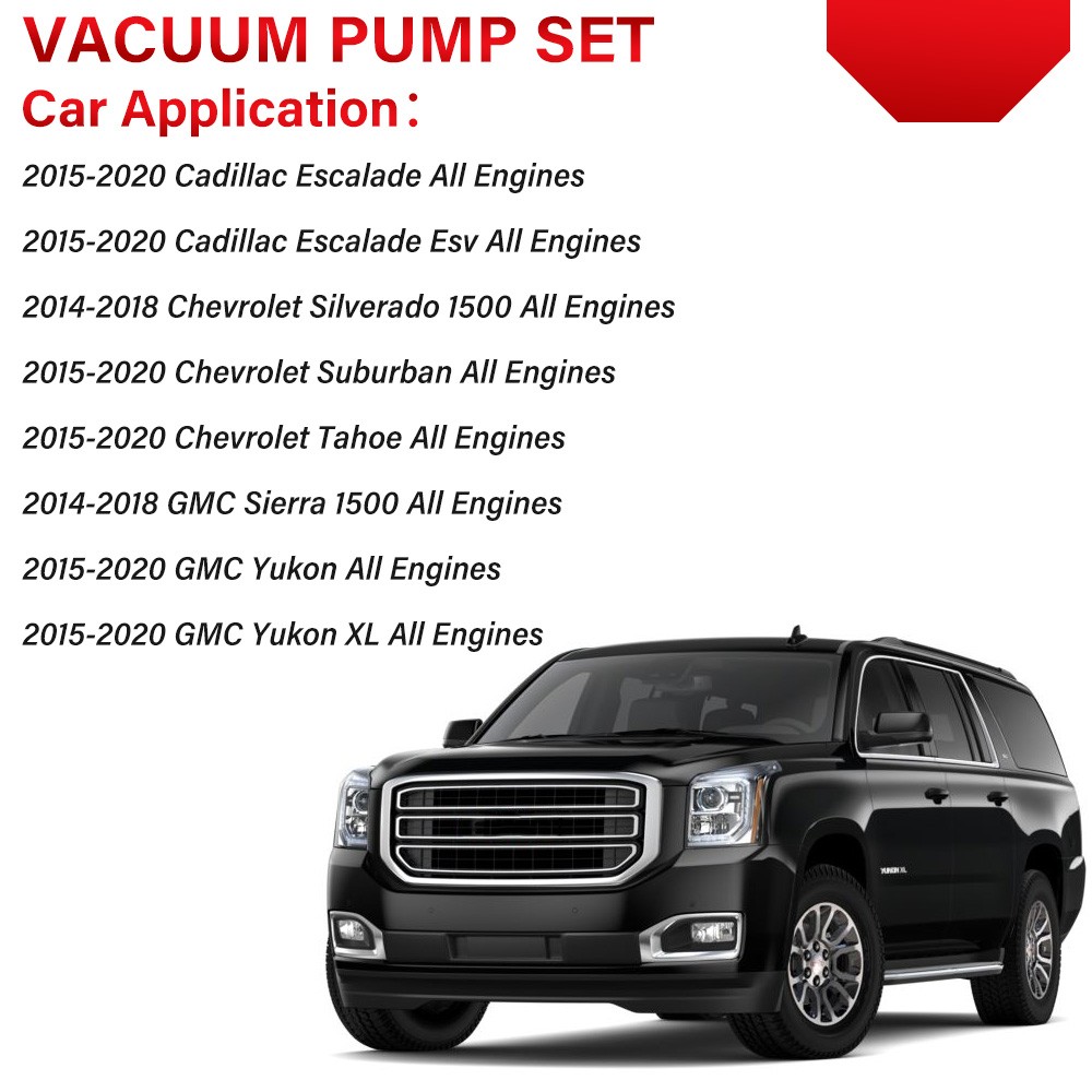 Vacuum Pump&Belt For Chevrolet Suburban Tahoe Silverado GMC Yukon Escalade 15-20