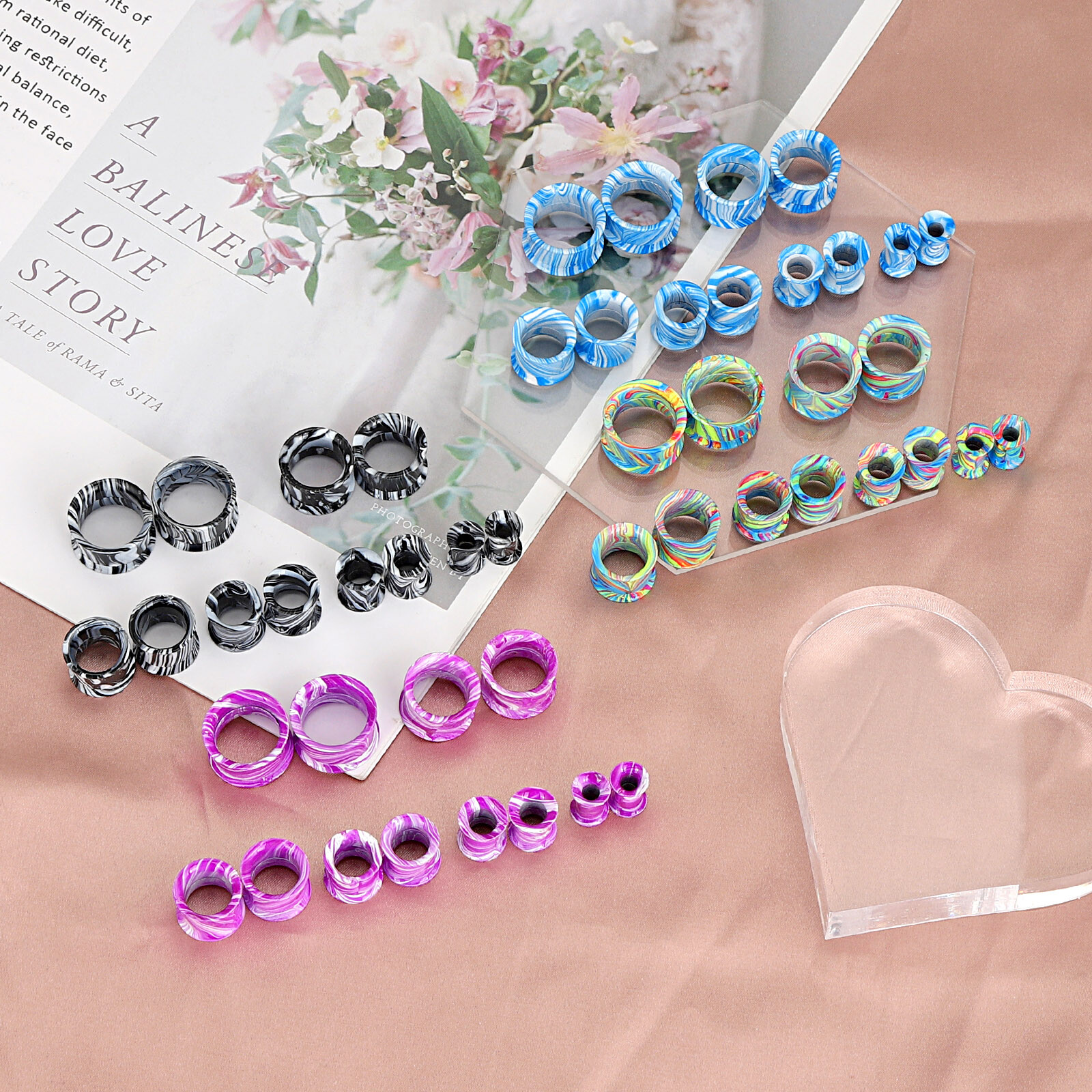 Ear Gauges Ear Plugs Stainless Steel Screw Flesh Tunnels Hollow Earskins - 2PCS