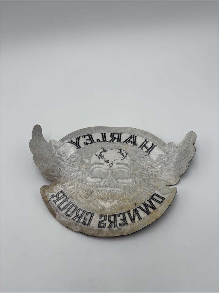 Harley Davidson Large Winged Skull Silver Patch Owners Group H.O.G.
