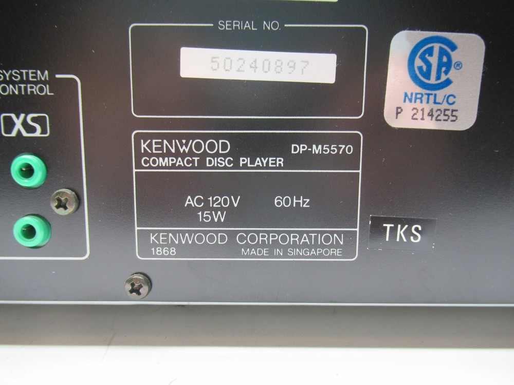 Kenwood Multiple Compact Disc Player DP-M5570 No Remote