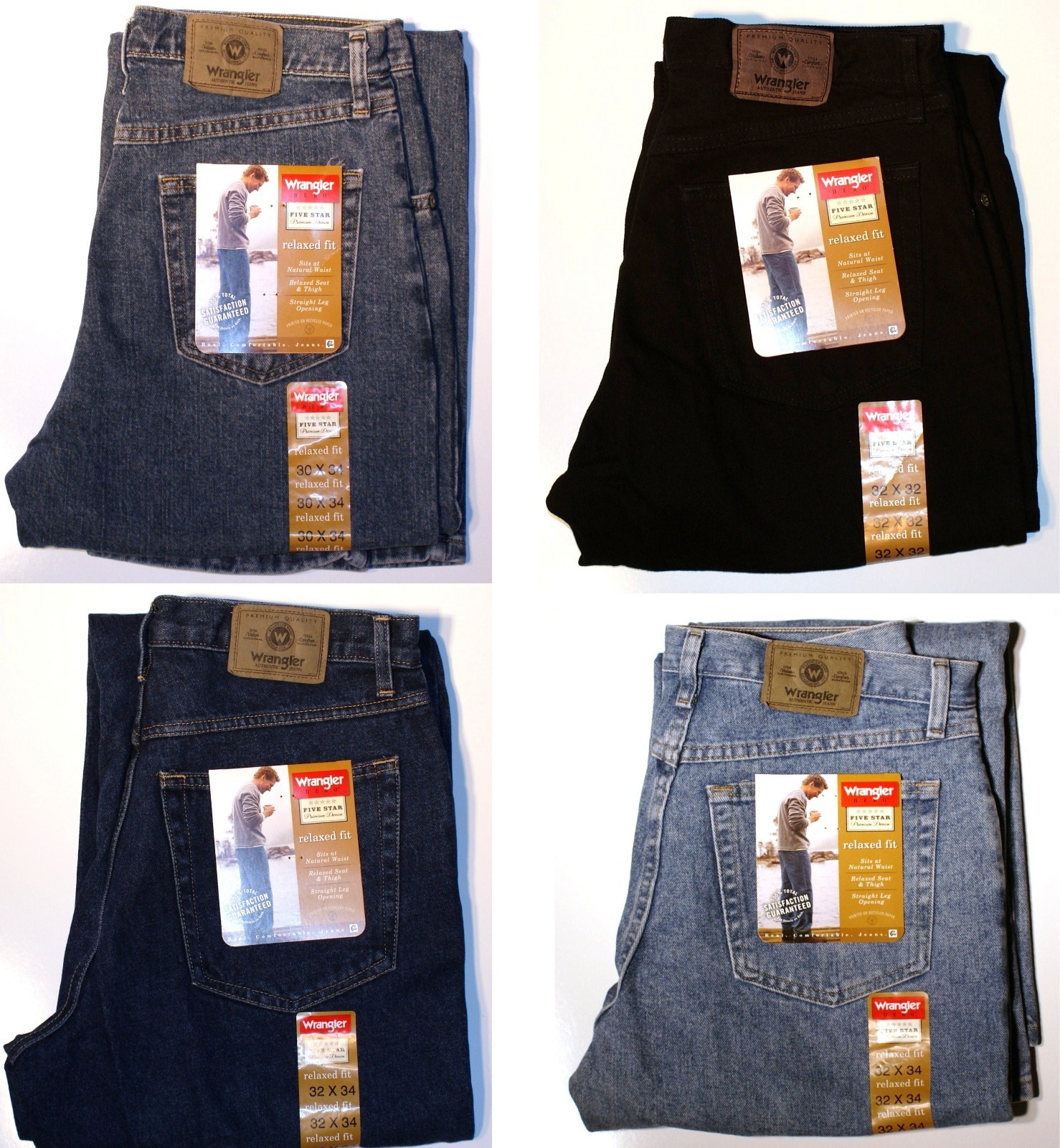 New Wrangler Relaxed Fit Jeans Men's Big and Tall Sizes Four Colors Available