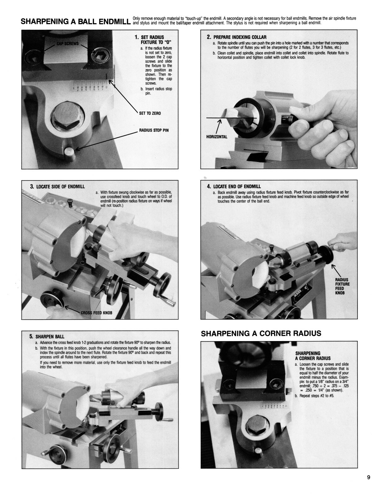 Darex E80, E85, & E90 Endmill Sharpener Operating Instruction Manual #1481