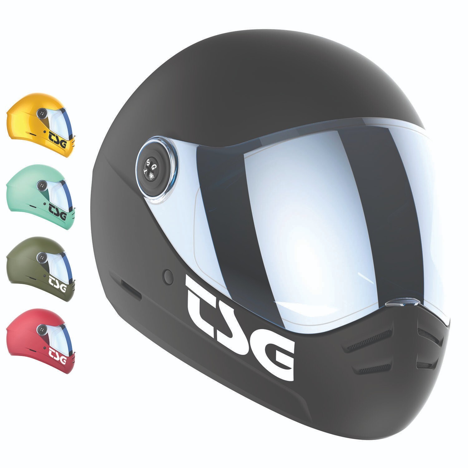 TSG Pass 2.0 Full Face Helmet W/Bonus Visor, Downhill Skateboarding, Multi color
