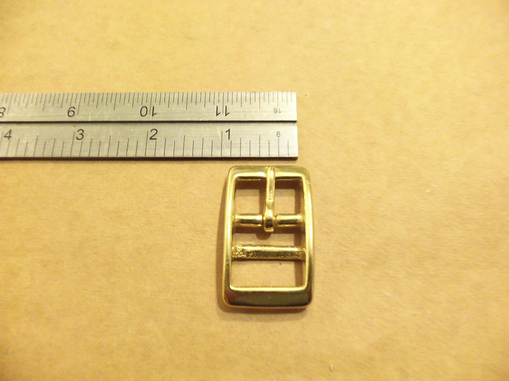 3/4" Solid Brass Square Dog Collar / Double Bar Buckle (5 Pack)