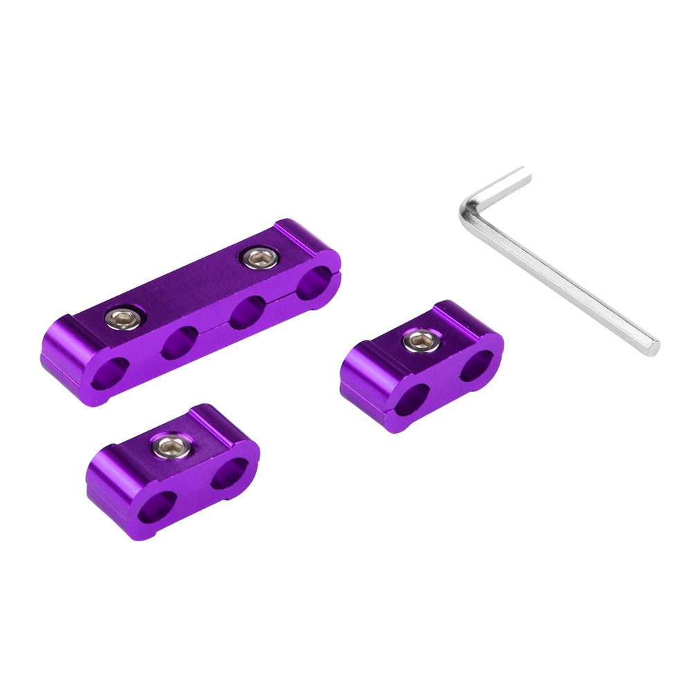 PURPLE Aluminum Engine Spark Plug Wire Separator Divider Organizer Clamp Kit