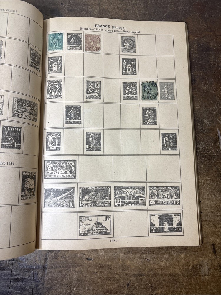 Vintage Around The World Stamp Book Fully Illustrated • Several Stamps Inside