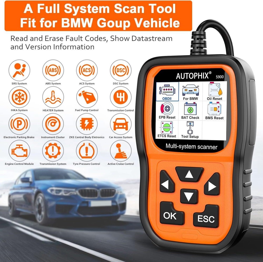 For BMW Mini OBD2 Scanner Full System Diagnostic Tool Battery Registration Reset