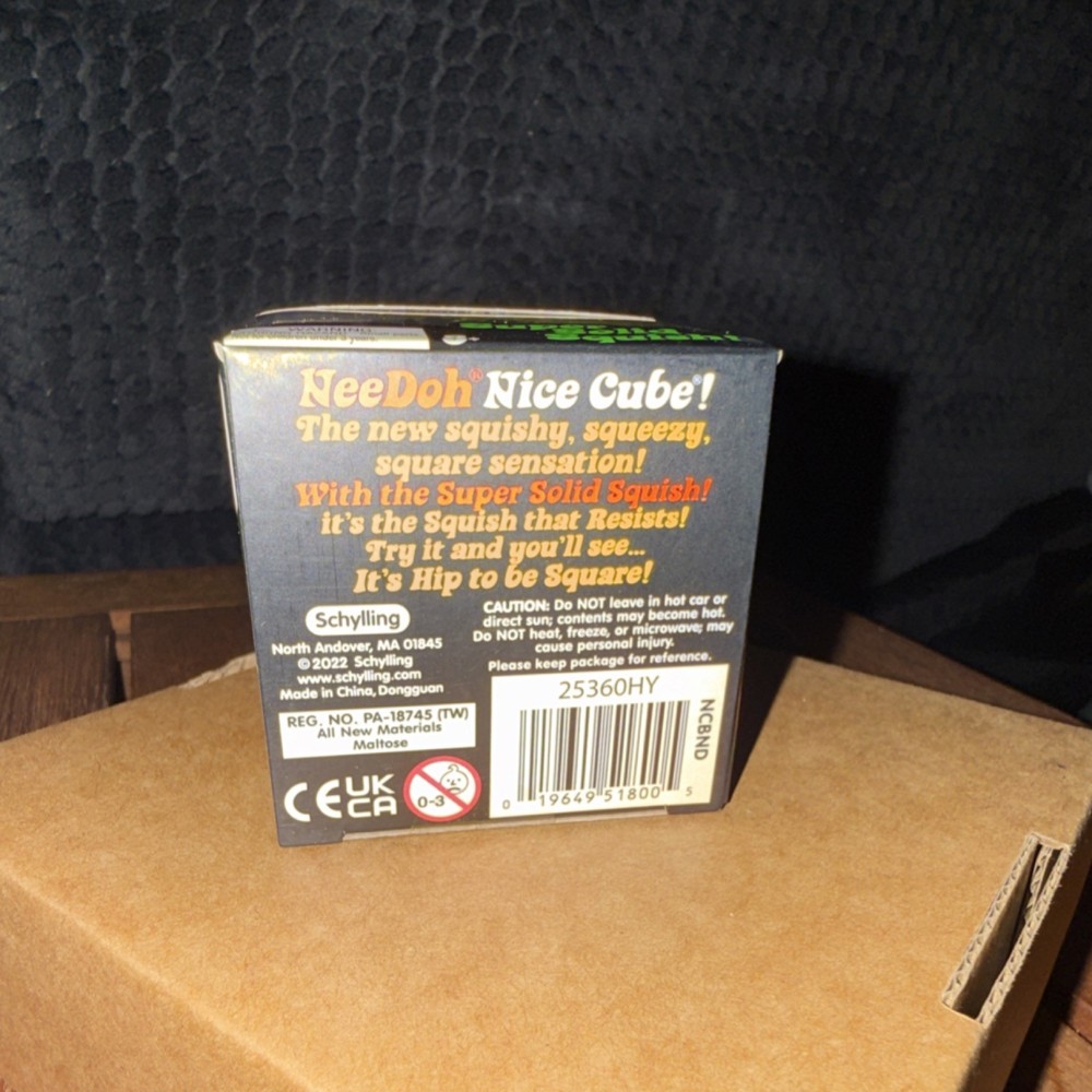Schylling Nee Doh Nice Cube Super Solid Squish Squeeze Ball Blue 25360HY