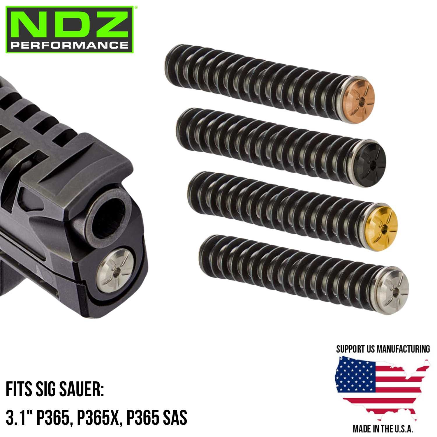 NDZ Sig P365 P365X 3.1" Stainless Steel Guide Rod Assembly ISMI Spring PVD