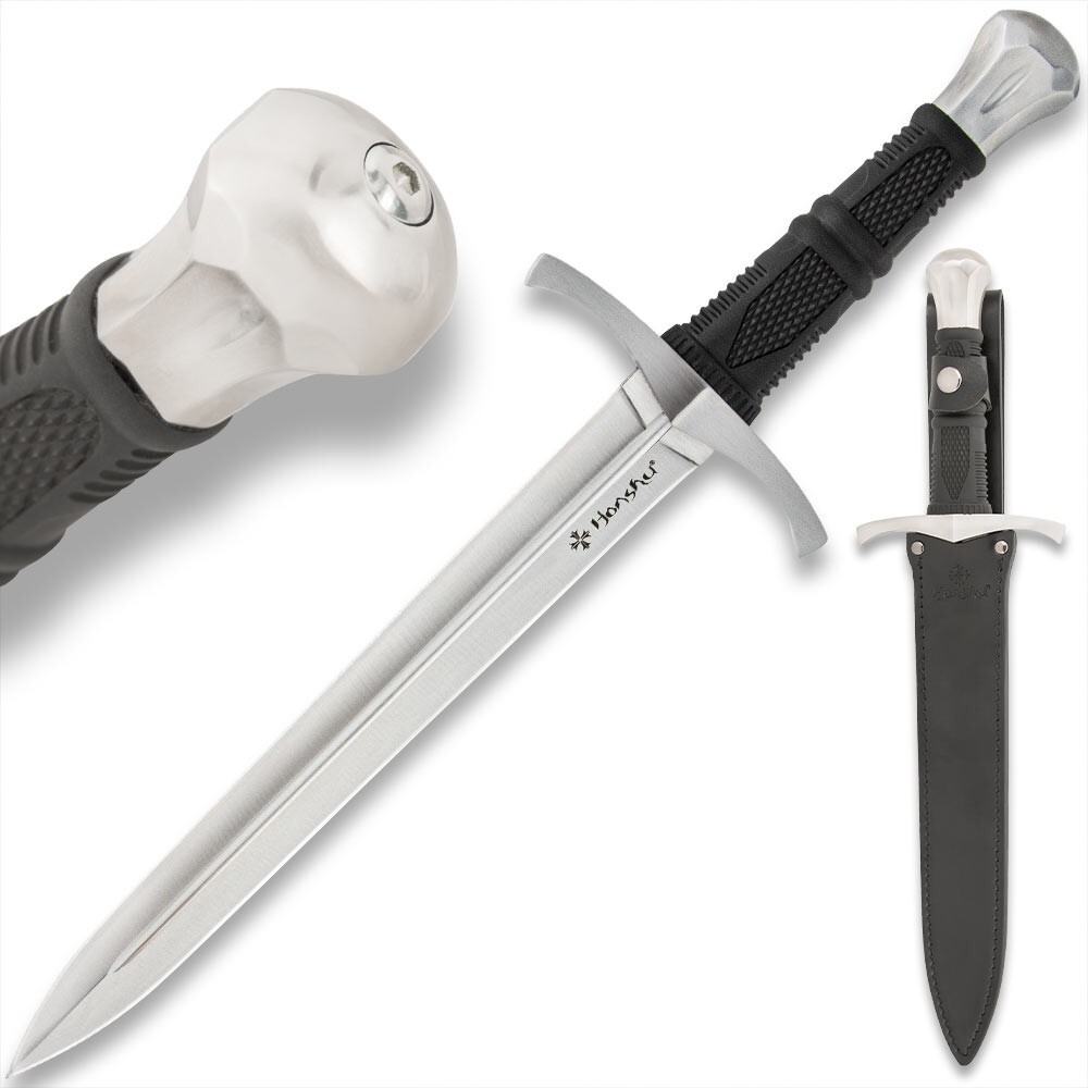 Honshu Crusader Quillon Dagger with Sheath | Carbon Steel Blade | Length 18 5/8”