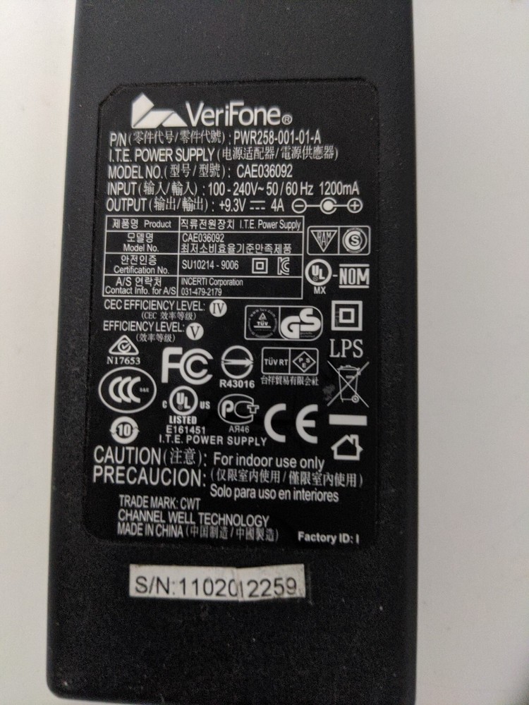 VERIFONE I.T.E POWER SUPPLY CAE036092