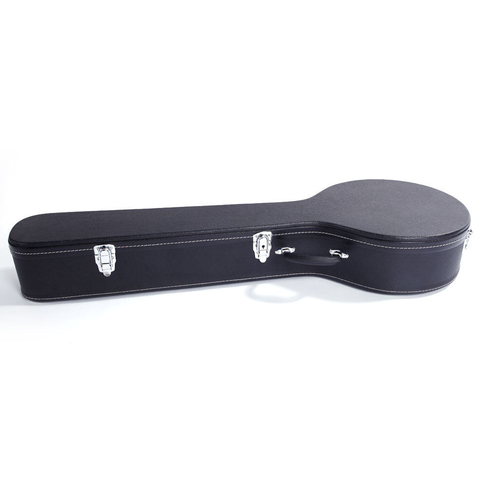 5-String 6-String Microgroove Pattern Leather Wood Banjos Case Black -