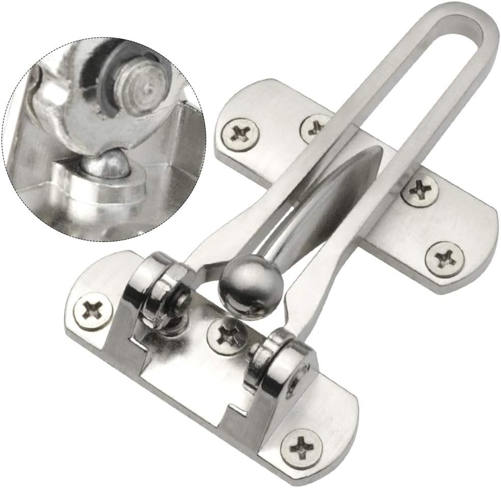 Home Security Door Lock, 2 Pack Latch Guard Clasp Front Satin Nickel