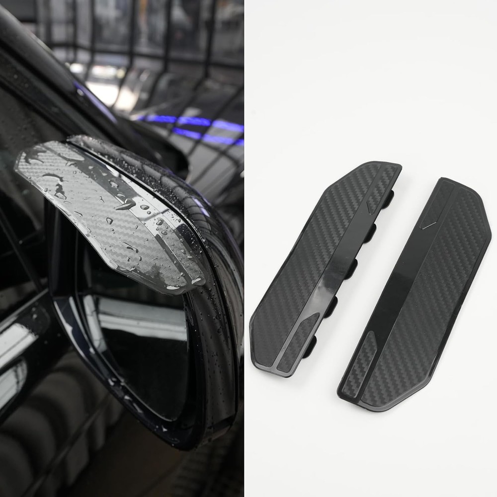 2PCS Universal Snap-On Side Mirror Rain Guards | Car Mirror Rain Visor Eyebrow C