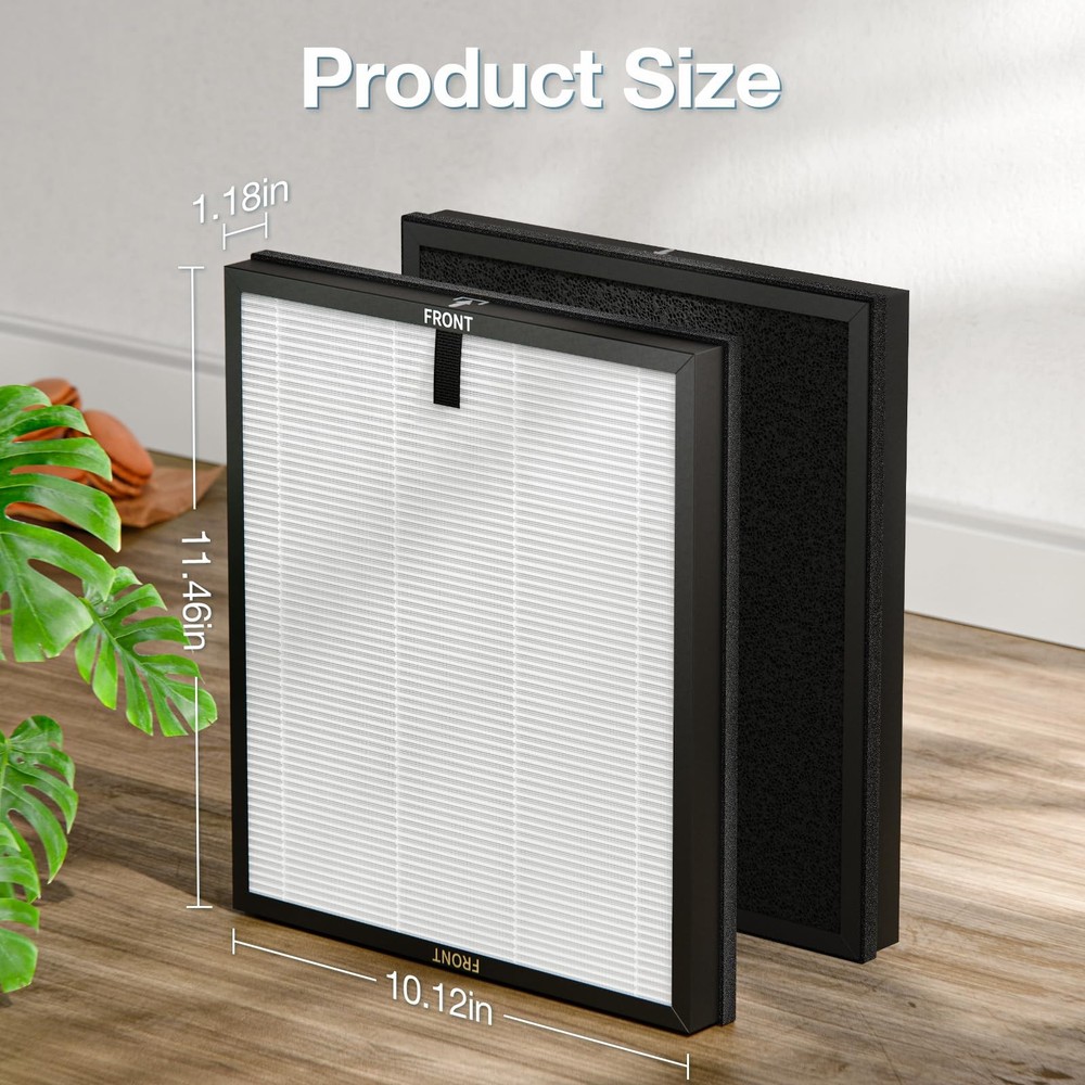 HAP603 Replacement Filter 2 Pack Compatible with ECOSELF Air Purifier Large Room