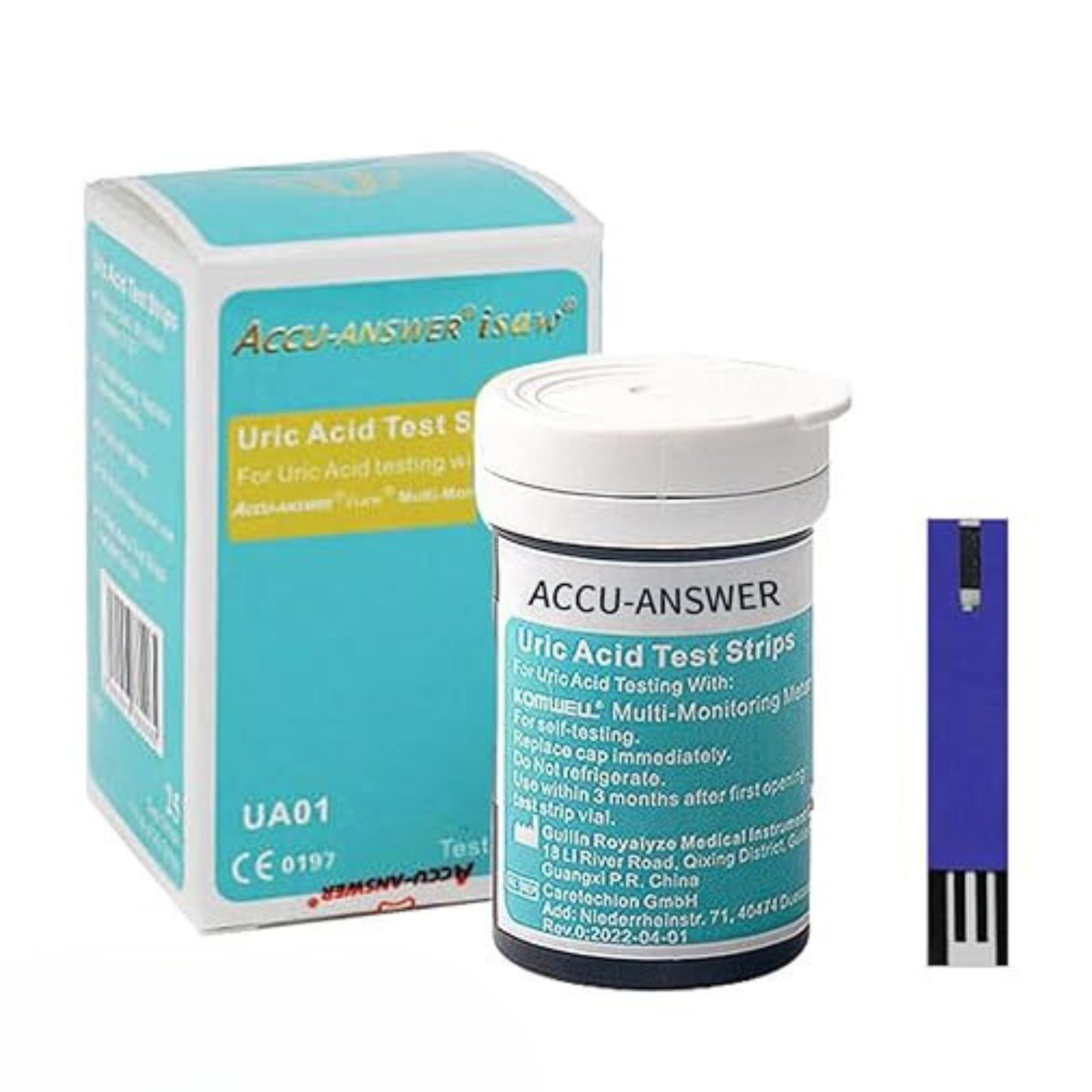 Accu-Answer iSaw Uric Acid Test Strips-25 Test Strips Total-USA Seller