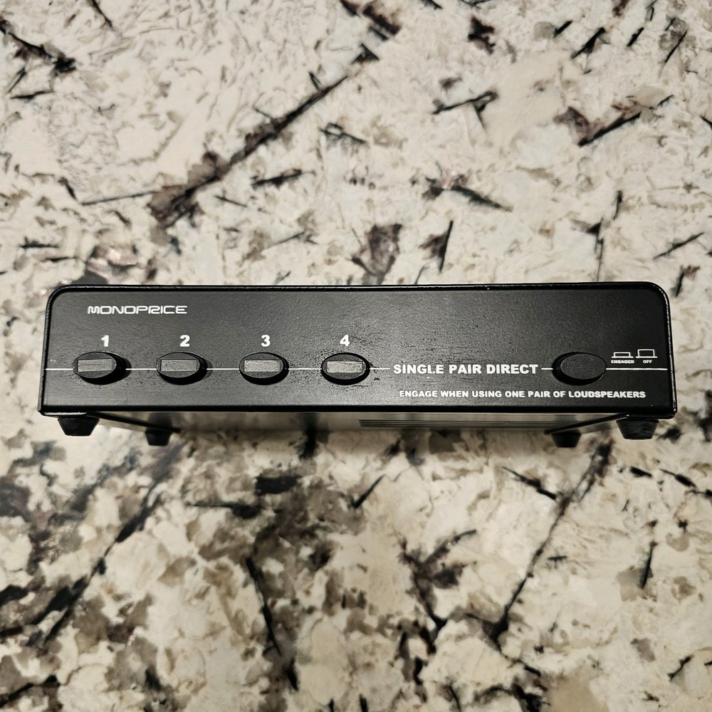 Monoprice 4-Pair Speaker Selector Switch Box with Single Pair Direct Bypass