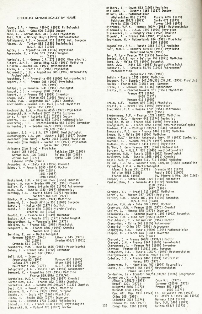Science Stamps by R.W. Truman ATA Handbook No.87