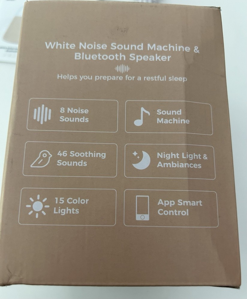 Vanzon White Noise Machine Bluetooth Speaker & Lights