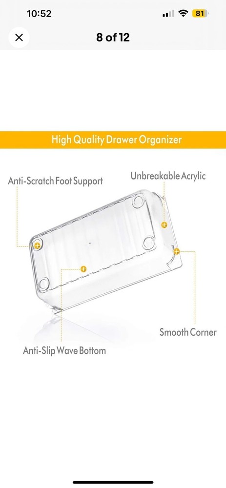 7 Pc Plastic Drawer Organizer- Versatile Dividers for Effortless Organization