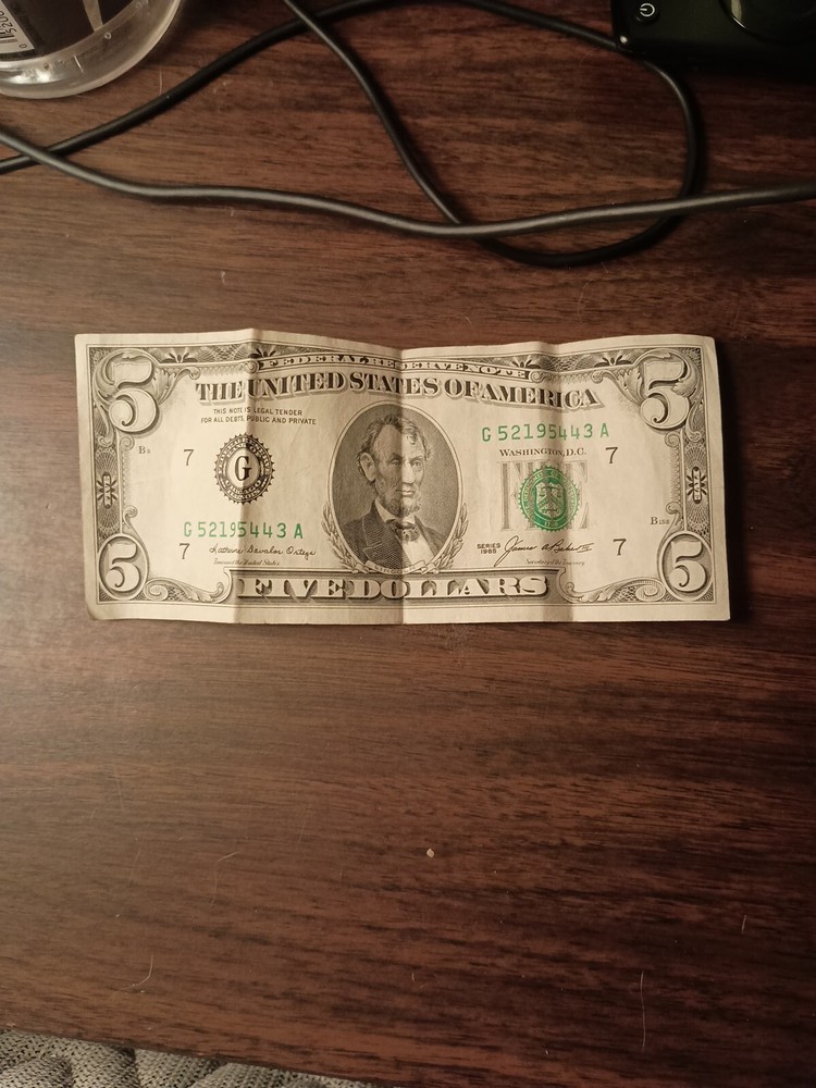 1985 $5 Small Face Bill