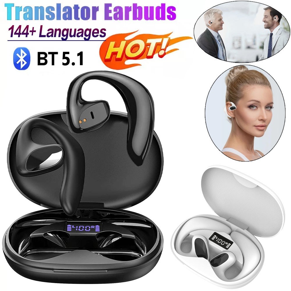 144 Language Translator Earbuds Wireless Bluetooth Two Way Translator Device
