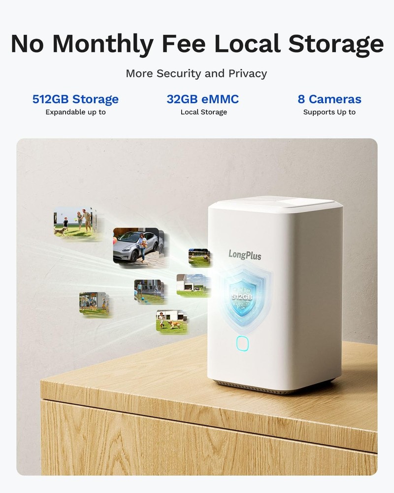 5MP Security Camera System Wireless Outdoor, No Subscription, Solar-Powered, ...