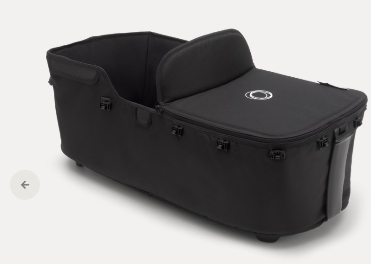 Bugaboo Lynx Complete all black stroller, Misty white sun canopy included