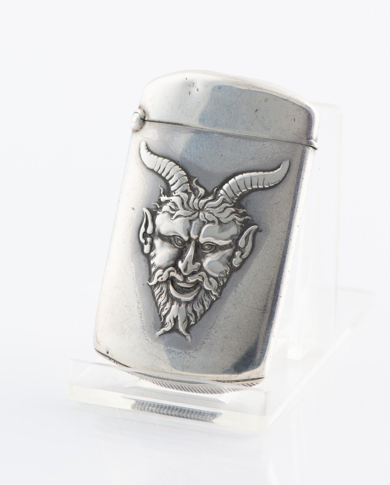 Carter Howe Sterling Devil Match Safe / Vesta Case circa 1900