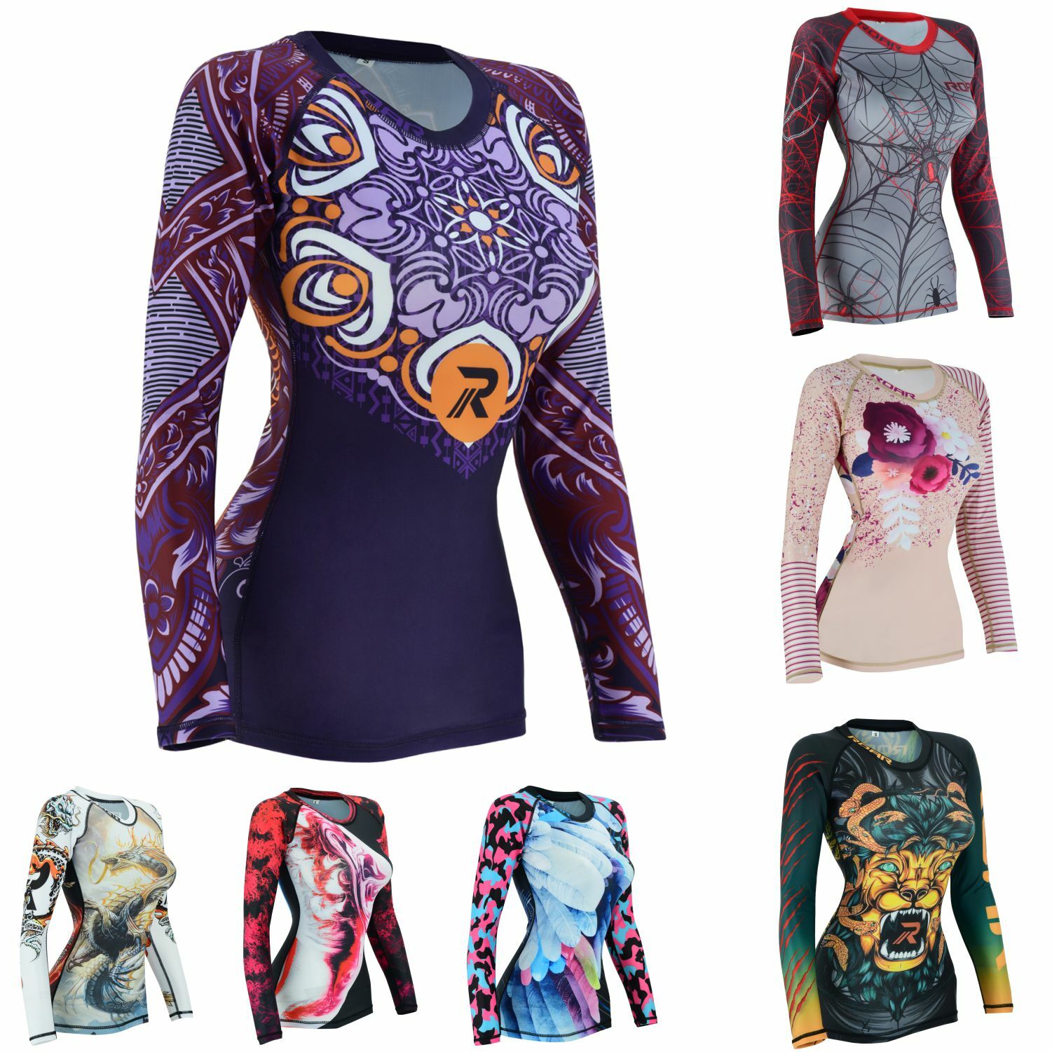 Koyes Fightwear Women's MMA Compression Rash Guard BJJ Wrestling Long Sleeve